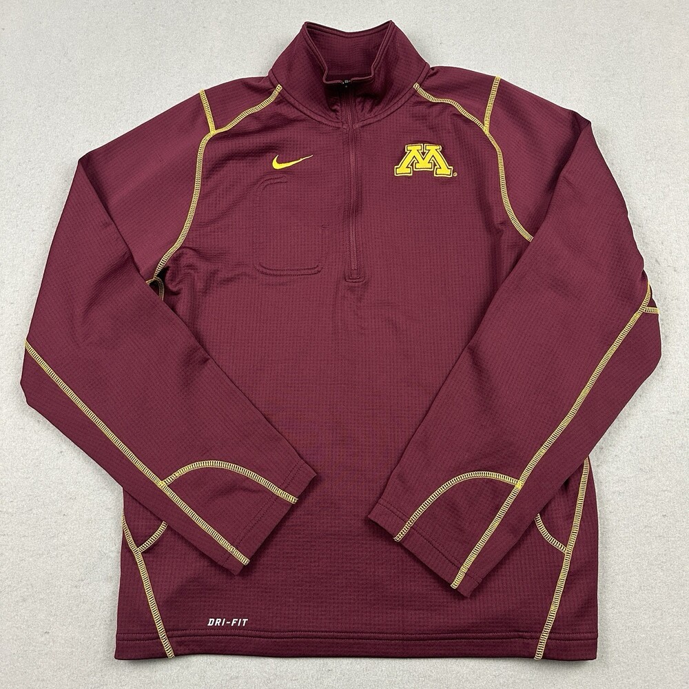 Minnesota Golden Gophers Sweater Men Small 1/4 Zip Nike Dri Fit NCAA Pullover S
